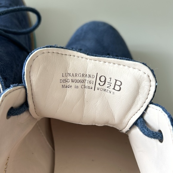 Cole Haan Lunargrand Loafers Blue Suede and Teal 9.5B - Picture 6 of 7